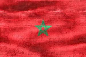 3d-illustration d'un drapeau marocain - drapeau en tissu ondulant réaliste photo