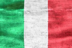 Illustration 3d d'un drapeau italien - drapeau en tissu ondulant réaliste photo