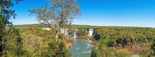 photo du spectaculaire parc national d'iguacu avec les impressionnantes chutes d'eau à la frontière entre l'argentine et le brésil