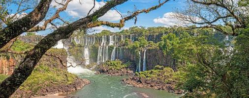 photo du spectaculaire parc national d'iguacu avec les impressionnantes chutes d'eau à la frontière entre l'argentine et le brésil