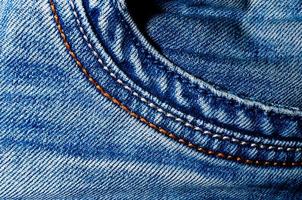 Poche de texture bleu jeans froissé gros plan macro photo