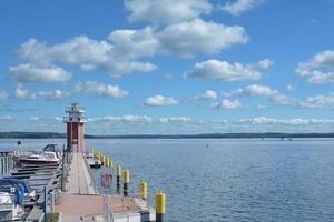 Port de plaisance et phare,plau am see,mecklenburg lake district,germ photo