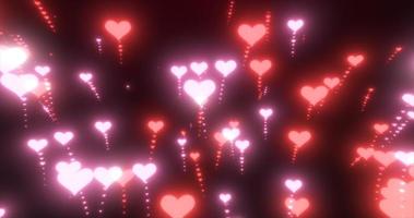 coeurs rouges festifs brillants et brillants abstraits glamour pour la saint-valentin, arrière-plan abstrait photo