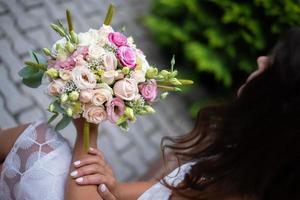 belle photo bouquet de fleurs gros plan mariage