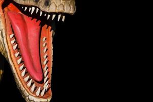tyrannosaure, dinosaure de l'ère préhistorique montrant sa bouche pleine de dents photo