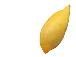 une viande de durian de couleur jaune doré, roi des fruits, forme et forme naturelles, fond blanc, isolé, espace de copie avec chemin de détourage, objet, élément photo