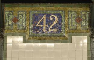 Panneau de métro 42nd street nyc photo