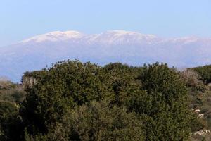 la neige se trouve au sommet du mont hermon photo