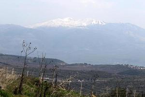 la neige se trouve au sommet du mont hermon photo