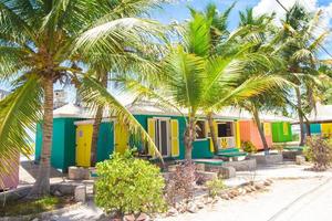 maisons aux couleurs vives sur une île exotique des Caraïbes photo