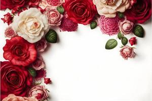 une superbe image avec une fleur rose rouge et rose avec un espace vide au milieu, parfaite pour ajouter du texte ou superposer des graphiques. cette photo est idéale pour une utilisation sur les réseaux sociaux, les sites Web