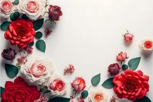 une superbe image avec une fleur rose rouge et rose avec un espace vide au milieu, parfaite pour ajouter du texte ou superposer des graphiques. cette photo est idéale pour une utilisation sur les réseaux sociaux, les sites Web