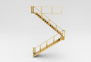 illustration 3d d'escalier rendu minimal sur fond blanc. photo