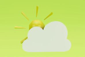icône nuage illustration 3d rendu minimal sur fond de conifères. photo