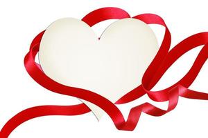 bonne Saint-Valentin. ruban élégant en forme de coeur. symbole de l'amour. photo