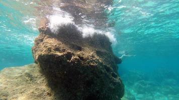vue sous-marine de l'eau cristalline de la sardaigne pendant la plongée photo