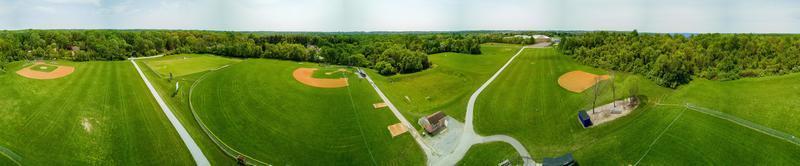 terrains de baseball vue aérienne pano photo