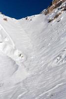 Détail de la neige des sentiers de ski de fond photo