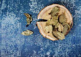 feuille de laurier sur table photo