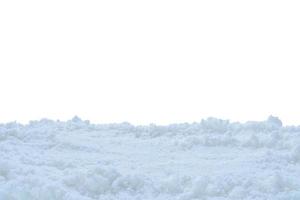 neige isolé sur fond blanc gros plan photo