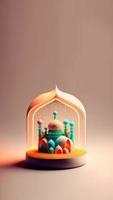 illustration numérique 3d de l'histoire instagram des médias sociaux du ramadan photo