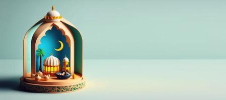 illustration numérique de la mosquée pour le fond du ramadan islamique photo