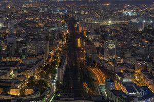 panorama aérien vue de nuit de paris photo