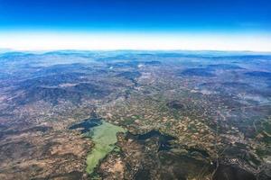lac texcoco près de mexico vue aérienne paysage urbain panorama photo