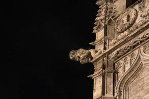 Édifice du marché de la soie de valence lonja de la seda gargouilles la nuit photo