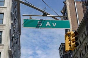 Green Fifth Avenue sign new york east 40th street photo