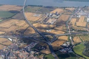 Antenne d'échange d'autoroutes au Portugal dans la région de Lisbonne photo