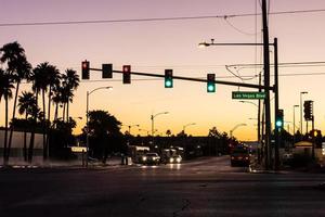 lever de soleil sur le boulevard las vegas photo