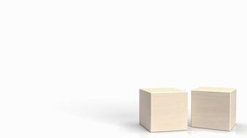 le cube en bois blanc pour le rendu 3d du concept d'arrière-plan photo