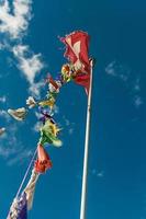 drapeaux tibétains et suisses ensemble — Image photo