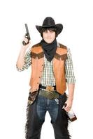 portrait de cow-boy avec une arme à feu photo
