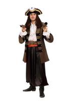 jeune homme en costume de pirate avec pistolet photo