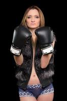 blonde en gants de boxe photo