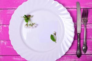 assiette et couverts vintage en fer photo