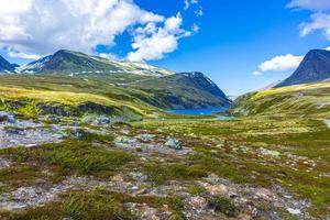 belle montagne et paysage nature panorama parc national de rondane norvège. photo