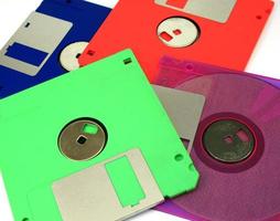 disquettes sur fond blanc photo