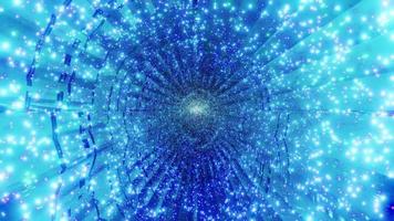 particules bleues étoile tunnel magique 3d illustration fond papier peint design artwork