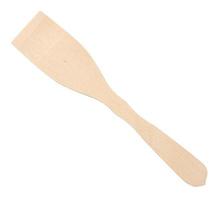 Nouvelle spatule de cuisine en bois isolé sur fond blanc photo