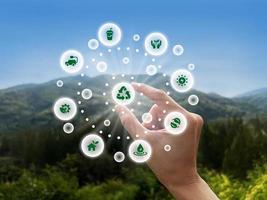 objectifs de développement durable de promouvoir l'énergie propre, les entreprises vertes renouvelables. la durabilité sur les énergies renouvelables et la croissance écologique sur l'énergie verte. photo