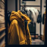 magasin de photo pour vêtements, magasin de vêtements sur cintre à la boutique moderne