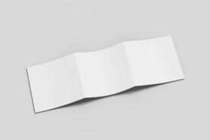 maquette de brochure à trois volets carrée en papier vierge photo