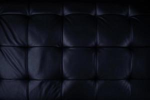 texture horizontale en cuir noir élégant avec des boutons pour le motif et l'arrière-plan. fond de sellerie en cuir véritable pour une décoration de luxe dans des tons noirs photo