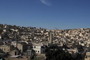 vue aérienne panorama de la médina de fez el bali maroc. fes el bali a été fondée comme capitale de la dynastie idrisside entre 789 et 808 après JC. photo