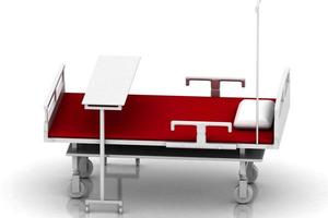 illustration numérique du lit d'hôpital en fond blanc abstrait photo