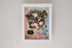 compositions florales en papier en arrière-plan photo