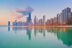 centre-ville, chicago, horizon, paysage urbain, de, illinois, usa photo